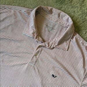 Vineyard Vines Red and White Striped Polo Shirt